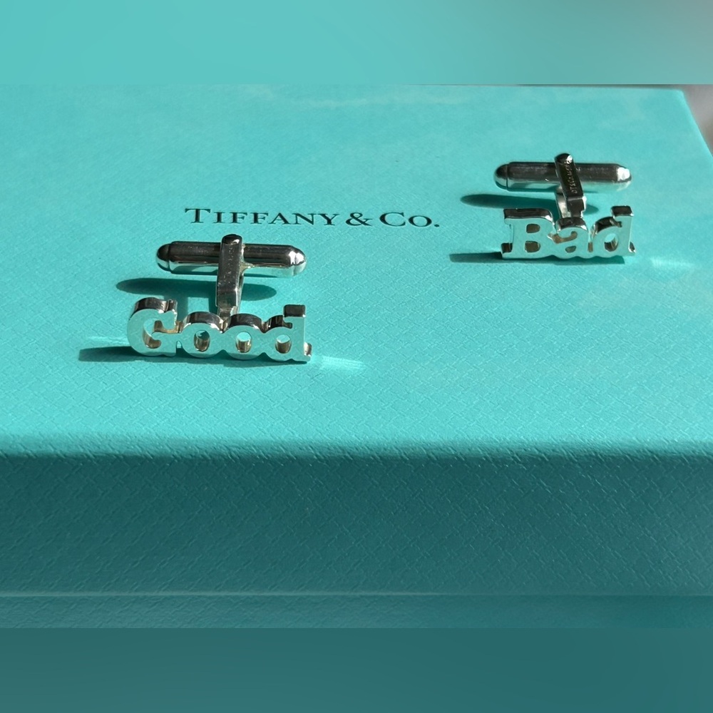 Tiffany & Co. Sterling Silver “Good Bad” Cufflinks